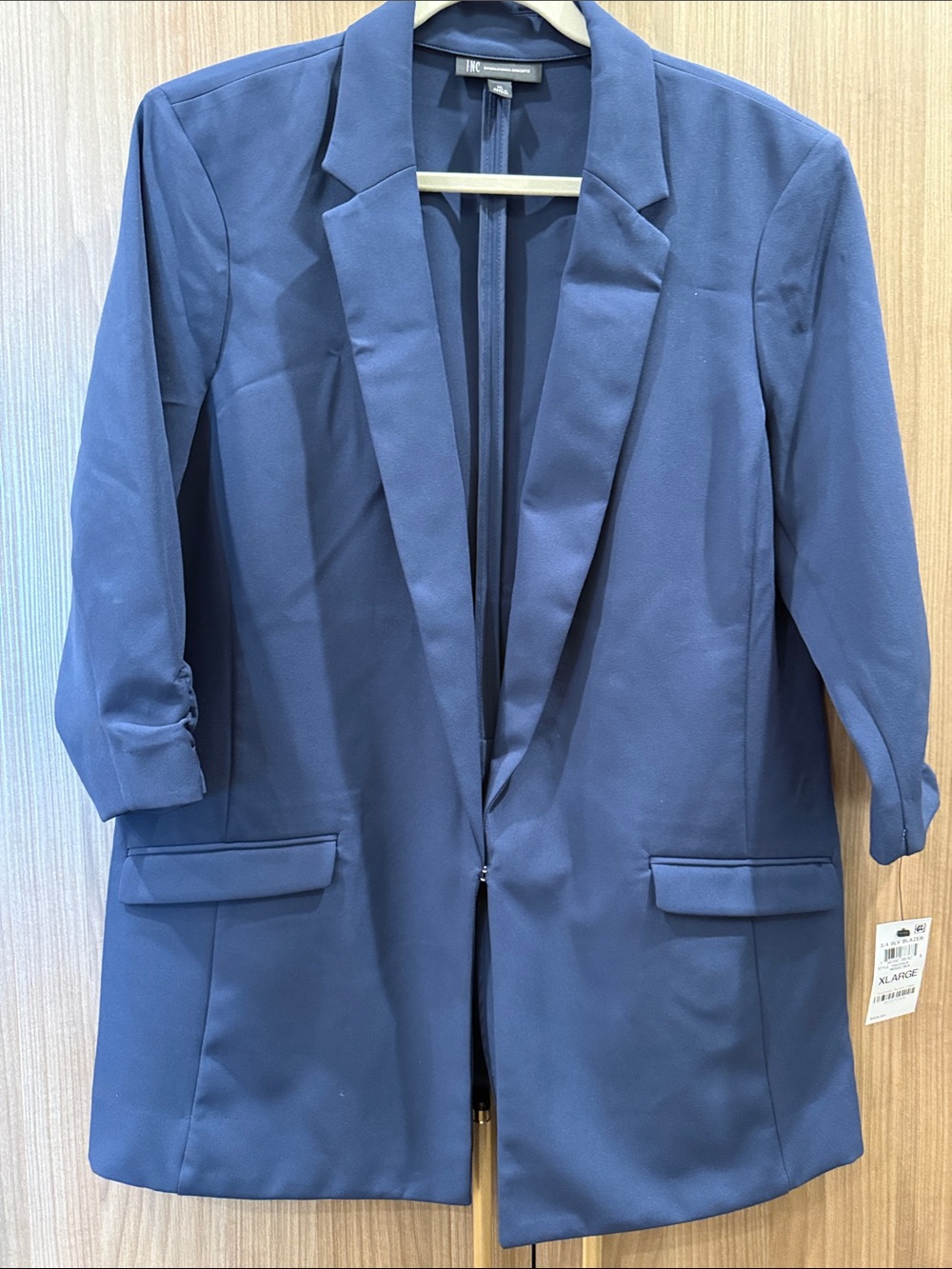 INC International Concepts Navy Open-Front Blazer
